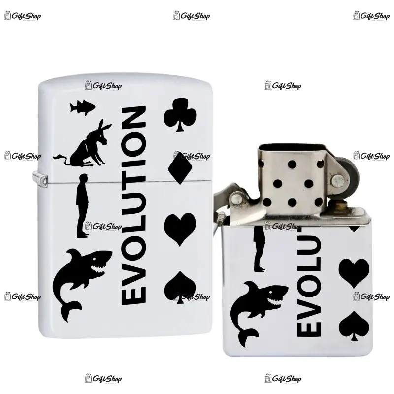 Poker evolution, bricheta metalica gravata laser cu mesaj